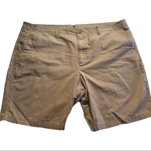 OLD NAVY MEN'S KHAKI TAN FLAT FRONT CHINO SHORTS SIZE 48 - Picture 1 of 9